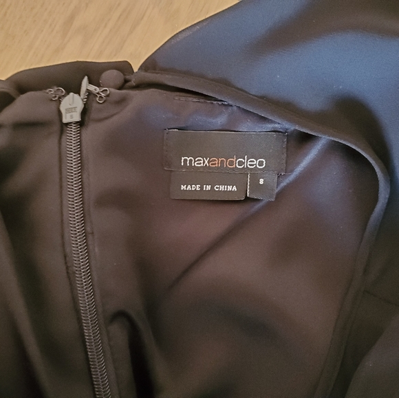 Size 8 Black Sleeveless Cocktail Holiday Dress with Tweed Skirt - Picture 6 of 7